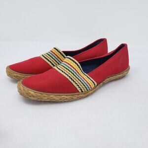 Grasshoppers Slip On Canvas Flat Loafer Boho Shoes Women's 7